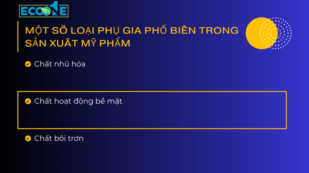 Một số loại phụ gia phổ biến trong sản xuất mỹ phẩm